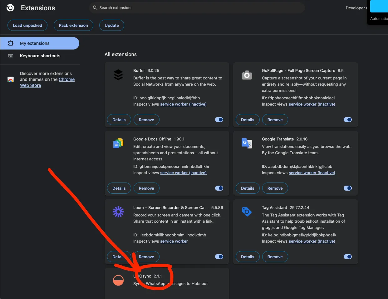 How to find your Chrome extension version number