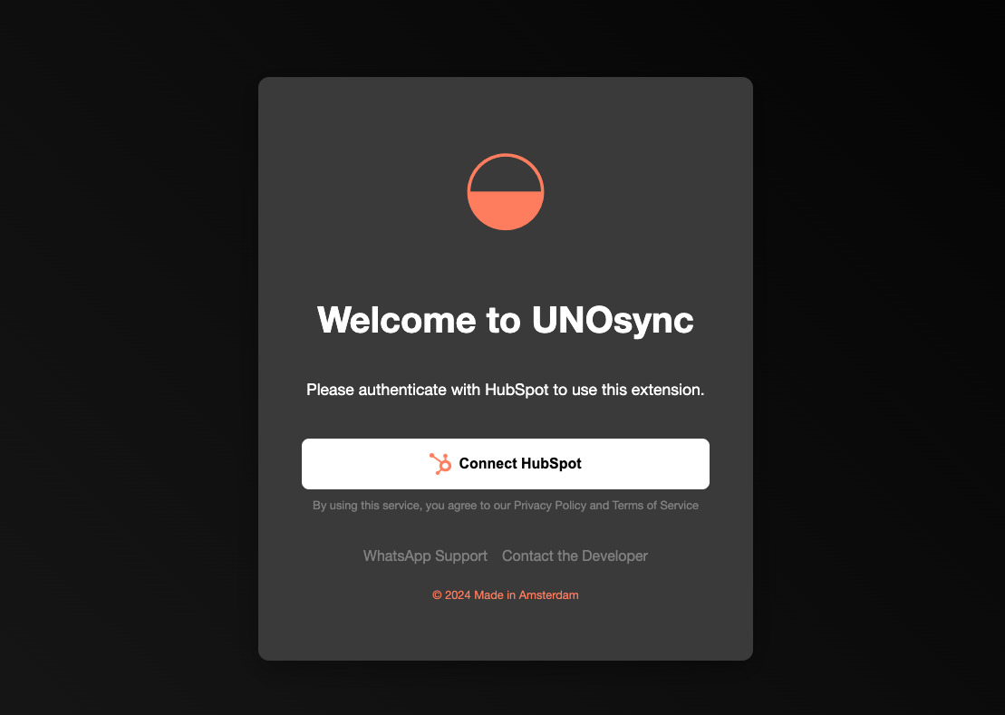 Connect UNOsync to HubSpot